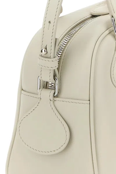 Shop Courrèges Sand Leather Reedition Handbag In Grey
