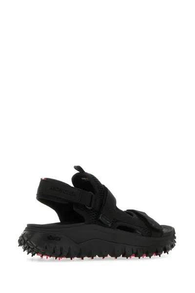 Shop Moncler Black Nylon Trailgrip Vela Sandals