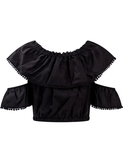 Shop Twinset Blouse With Ruffle In Black