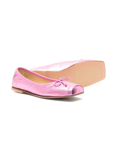 Shop Mm6 Maison Margiela Ballerine Con Finitura Metallizzata In Pink