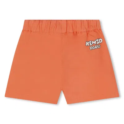 Shop Kenzo Shorts Sportivi Con Stampa In Orange