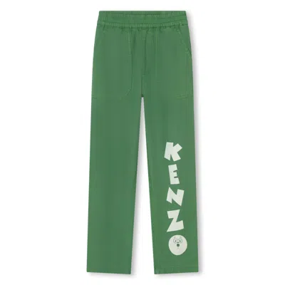 Shop Kenzo Pantaloni Con Logo In Green