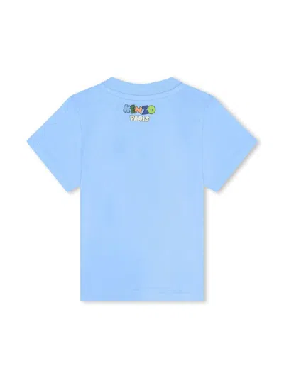 Shop Kenzo T-shirt Con Stampa In Azzurra