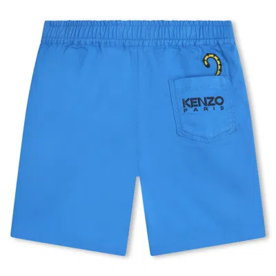 Shop Kenzo Bermuda Con Logo In Blue