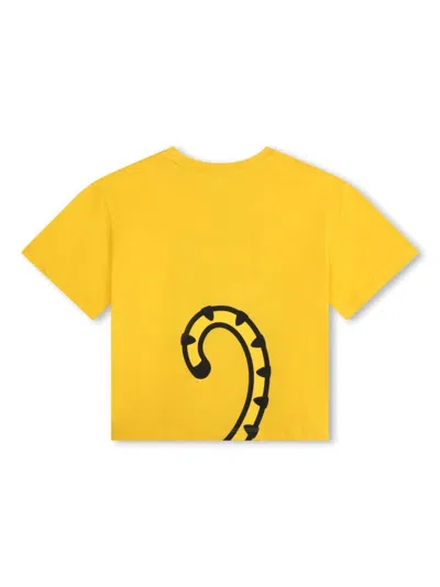 Shop Kenzo T-shirt Con Stampa In Yellow