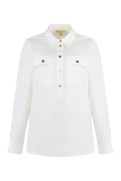 Shop Michael Michael Kors Stretch Cotton Shirt In White