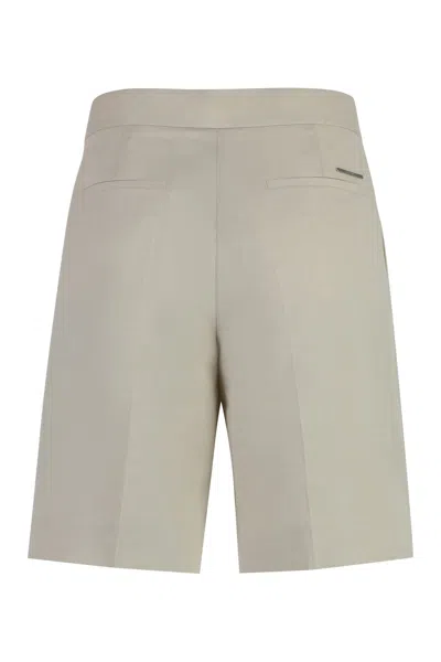 Shop Calvin Klein Linen Blend Shorts In Ecru