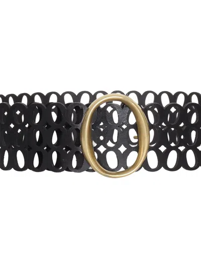 Shop Orciani Perforated Leather Belt In Black