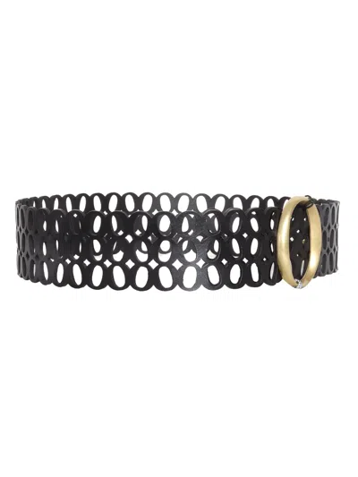 Shop Orciani Perforated Leather Belt In Black