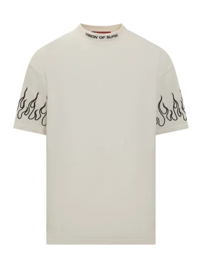 Shop Vision Of Super Flames T-shirt In White