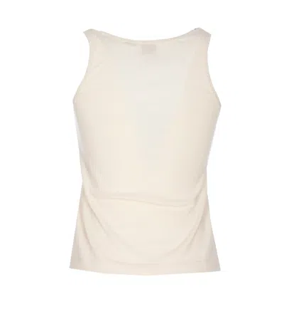 Shop Pinko Tank Top With Nacre Buttons In White