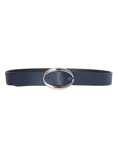 Shop Orciani Blue Smooth Leather