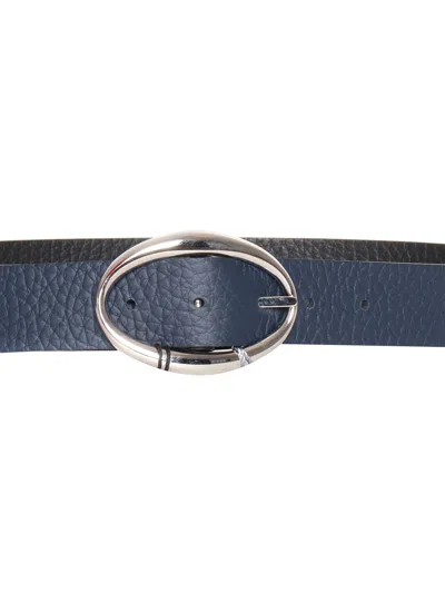 Shop Orciani Blue Smooth Leather