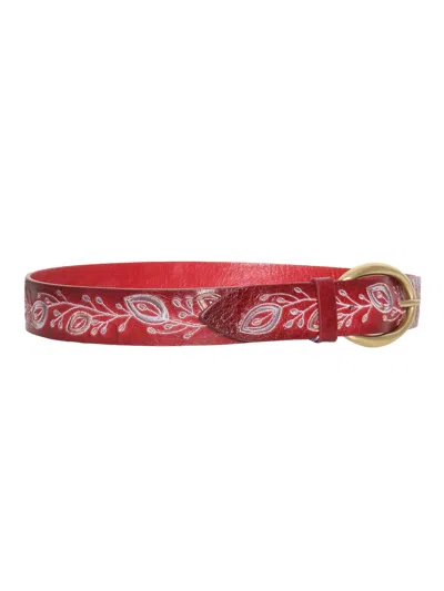 Shop Orciani Red Leather Belt