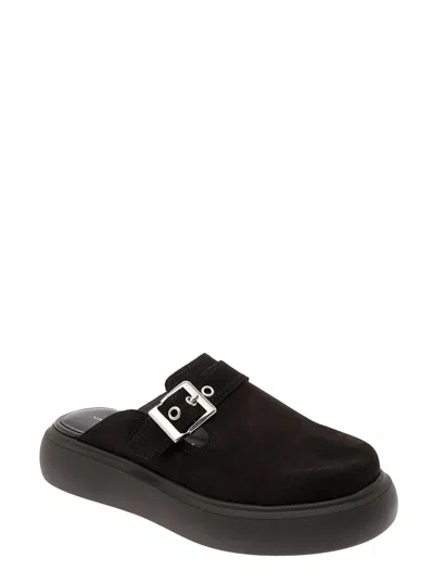 Shop Vagabond Blenda Mules With A Buckle In Leather Woman In Black