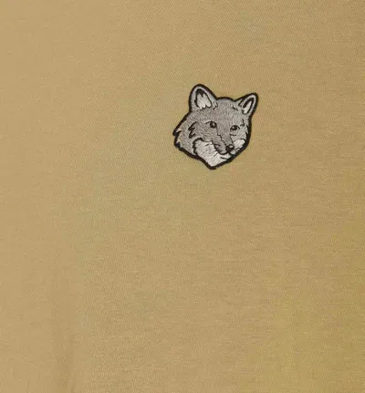 Shop Maison Kitsuné Bold Fox Head Patch Logo T-shirt In Beige