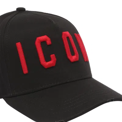 Shop Dsquared2 Icon Baseball Cap In Nero/rosso