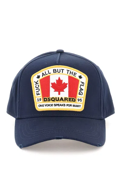 Shop Dsquared2 Canadian Flag Baseball Cap In Blu