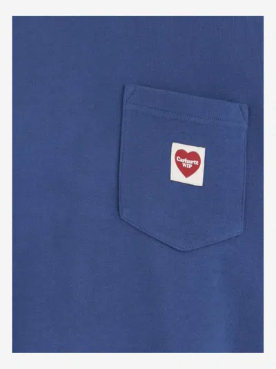 Shop Carhartt Wip Heart Cotton Sweatshirt In Azzurro