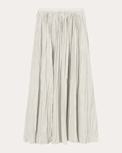 Mark Kenly Domino Tan Women's Niki Cotton-plissé Midi Skirt In Grey