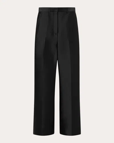 Shop Mark Kenly Domino Tan Women's Perrie Atelier Silk Tech Trousers In Black