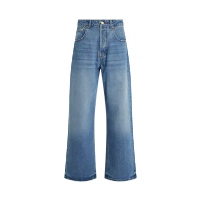 Jacquemus Wide Leg High Rise Jeans With Contrast Stitching
