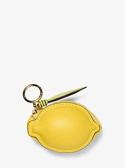 Shop Michael Kors Lemon Coin Purse In Yellow