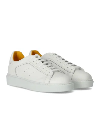 Shop Doucal's Tumblet White Sneaker
