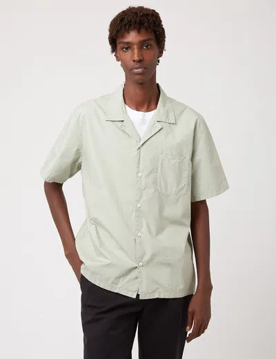 Shop Bhode Revere Collar Shirt (italian Poplin) In Green