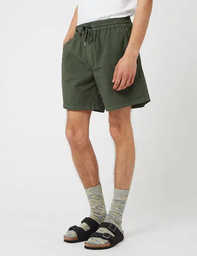 Shop Bhode Drawstring Shorts (seersucker) In Green