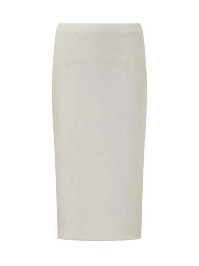 Shop Fabiana Filippi Sequins Skirt In White