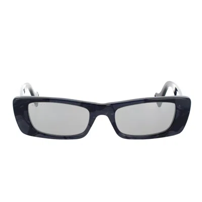 Gucci Black Interlocking G Rectangular Sunglasses In Gray