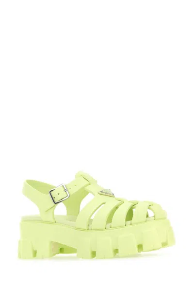Shop Prada Sandals In Green