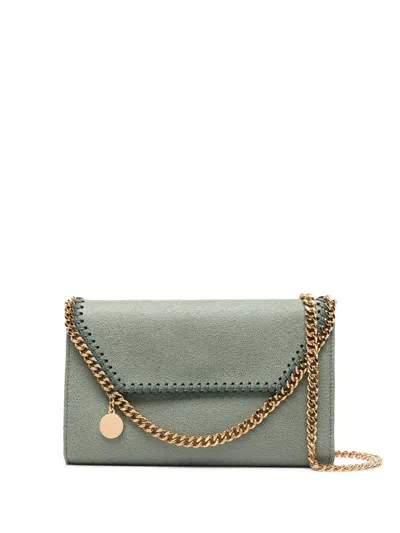 Shop Stella Mccartney Falabella Mini Shoulder Bag In Green