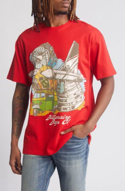 Shop Billionaire Boys Club Tuk Cotton Graphic T-shirt In Poppy Red