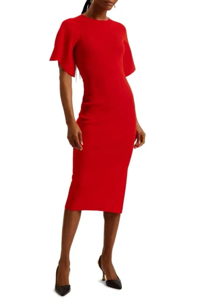 Shop Ted Baker Raelea Rib Sweater Dress In Red