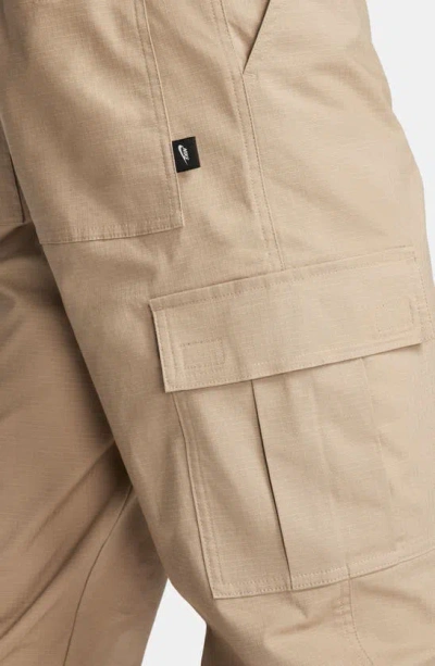 Shop Nike Club Stretch Cotton Cargo Pants In Khaki/ Khaki