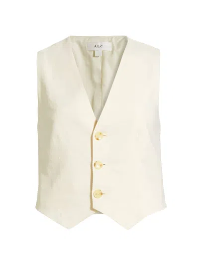 Shop A.l.c Women's Maxwell Linen-blend Vest In Bone