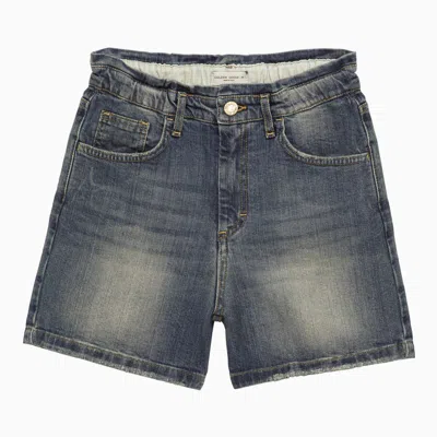 Shop Golden Goose Blue Washed-out Denim Shorts In Light Blue