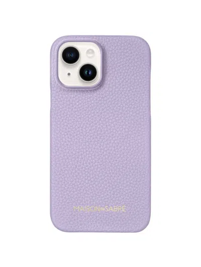 Shop Maison De Sabre Leather Phone Case (iphone 15) In Lavender Purple
