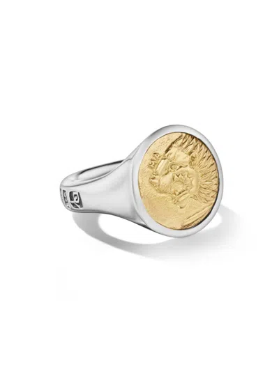 Shop David Yurman Men's Petrvs Lion Signet Ring In Sterling Silver