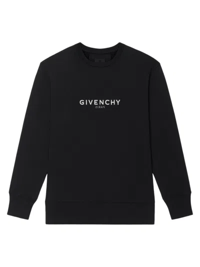 Shop Givenchy Men's Classic Fit Sweatshirt With Reverse Print In Black