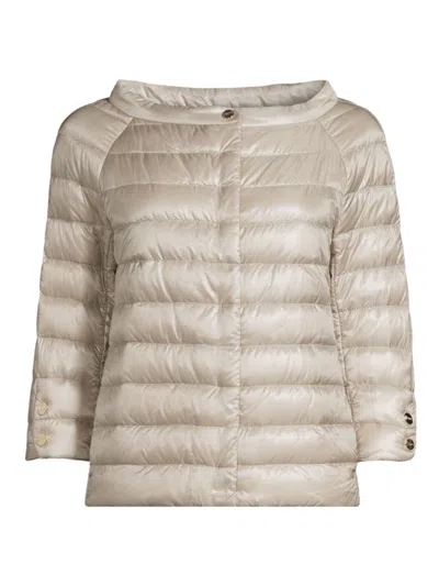 Shop Herno Women's Iconico Elsa Quilted Down Jacket In Champagne Chantilly