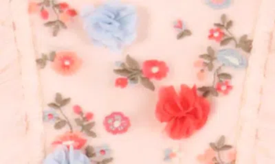 Shop Zunie Kids' Embroidered Mesh Yoke Dress In Blush