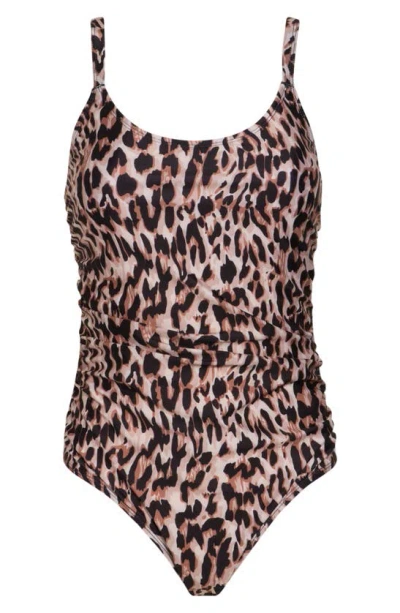 Shop Nicole Miller One-piece Swimsuit In Classic Leopard