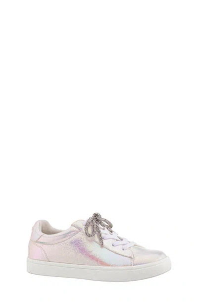 Shop Nina Kids' Metallic Bow Sneaker In White Cream