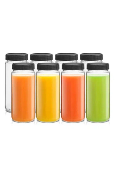 Joyjolt Set Of 6 Reusable Glass Beverage Bottles In Clear