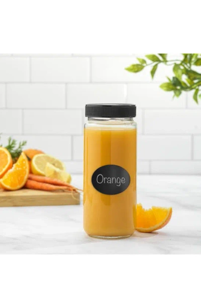 Joyjolt Set Of 6 Reusable Glass Beverage Bottles In Clear