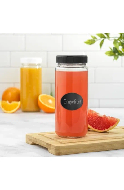 Joyjolt Set Of 6 Reusable Glass Beverage Bottles In Clear