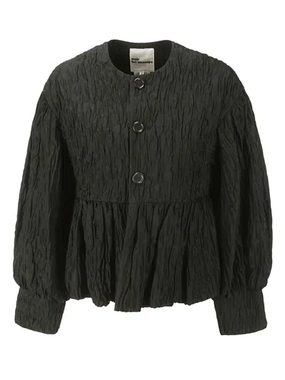 Shop Noir Kei Ninomiya Peplum Hem Cropped Jacket In Black